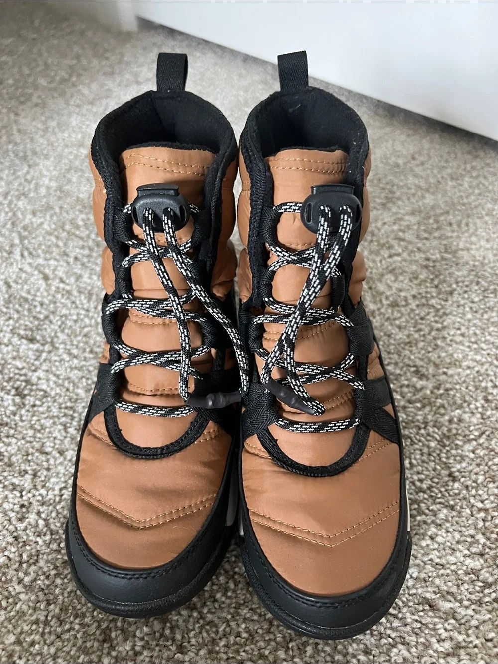 Sorel Tan and Black Insulated Winter Boots